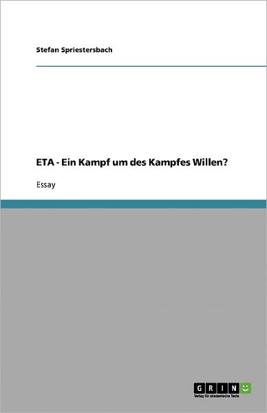 Cover for Spriestersbach · ETA - Ein Kampf um des K (Buch) [German edition] (2008)