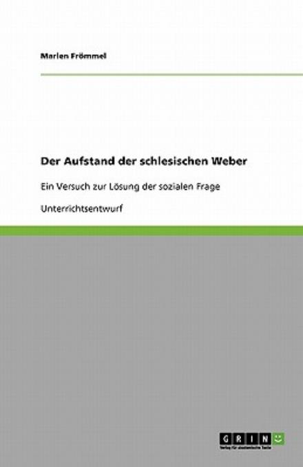 Cover for Frömmel · Der Aufstand der schlesischen W (Book) [German edition] (2008)