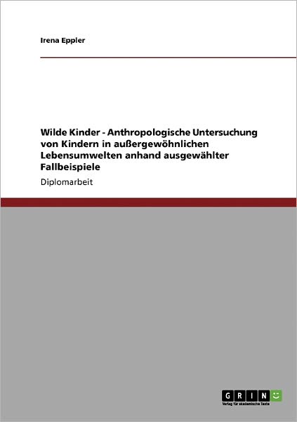 Cover for Eppler · Wilde Kinder. Anthropologische U (Book) [German edition] (2009)