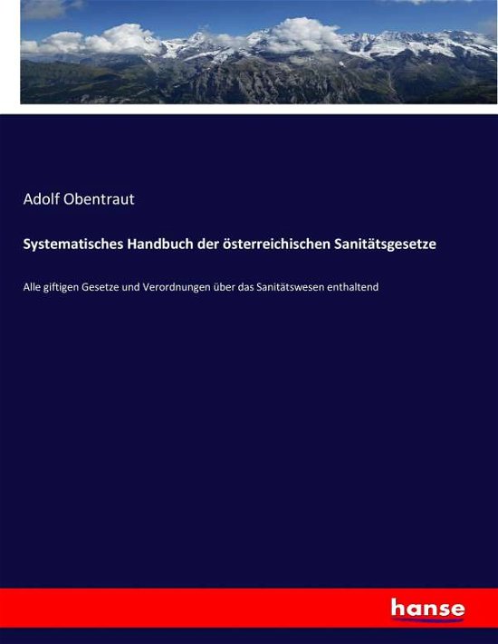 Cover for Obentraut · Systematisches Handbuch der ö (Buch) (2017)