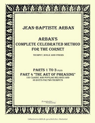 Cover for Jean-Baptiste Arban · Arbans complete celebrated method for the cornet: Part 1 - 4 (Paperback Bog) (2019)