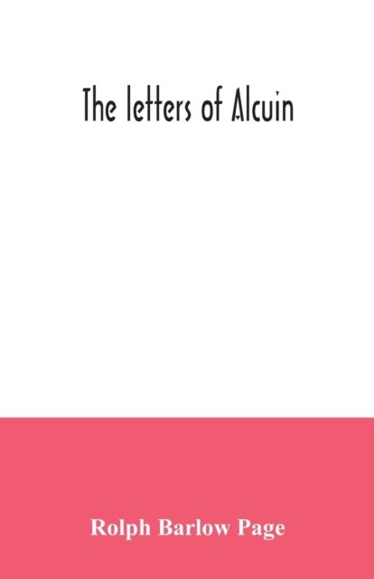 Cover for Rolph Barlow Page · The letters of Alcuin (Paperback Bog) (2020)