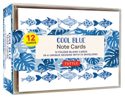 Cool Blue Note Cards - 12 Cards: In 6 Designs With 13 Envelopes (Card Sized 4 1/2 X 3 3/4 inch) - Tuttle - Bøger - Tuttle Publishing - 9780804854832 - 7. marts 2023