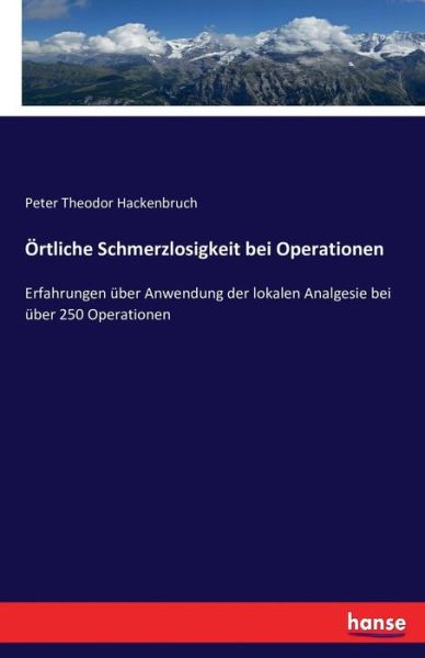 Cover for Hackenbruch · Örtliche Schmerzlosigkeit b (Buch) (2016)