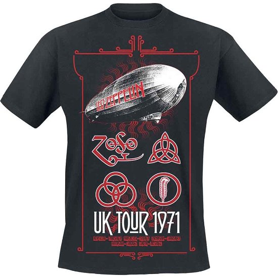 Cover for Led Zeppelin · Led Zeppelin Unisex T-Shirt: UK Tour '71. (T-shirt) [size S] [Black - Unisex edition] (2018)