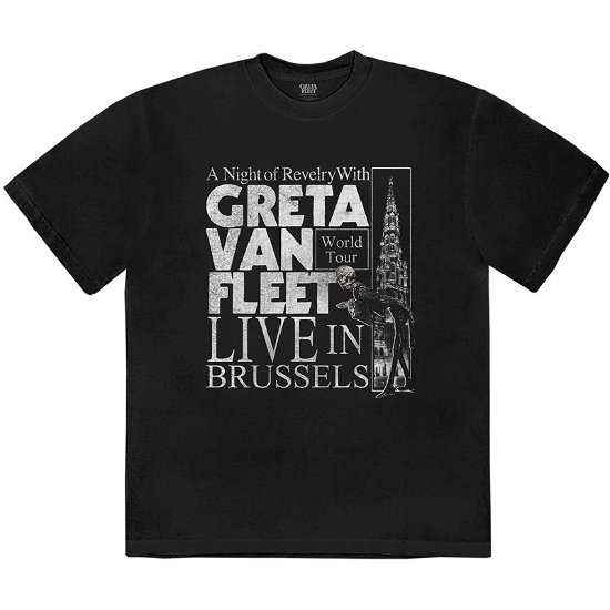 Greta Van Fleet Unisex T-Shirt: Night of Revelry - Greta Van Fleet - Produtos -  - 5056561093833 - 