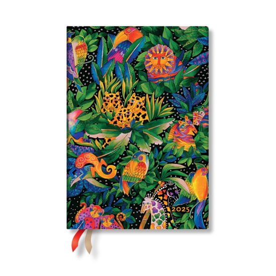 Jungle Song (Whimsical Creations) Midi 12-month Vertical Hardback Dayplanner 2025 (Elastic Band Closure) - Whimsical Creations - Paperblanks - Bücher - Little, Brown Book Group - 9781408757833 - 16. Juli 2024