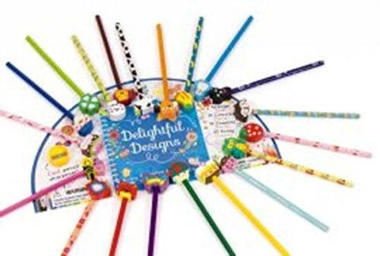 Cover for Hinkler Pty Ltd · Delightful Designs 20 Pencil Eraser Set Fan - 20-Pencil Set (Book) (2016)