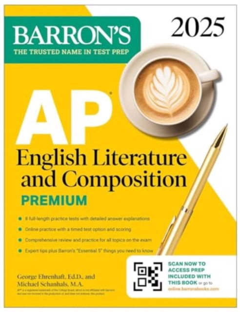 Cover for George Ehrenhaft · AP English Literature and Composition Premium, 2025: Prep Book with 8 Practice Tests + Comprehensive Review + Online Practice - Barron's AP Prep (Taschenbuch) (2024)