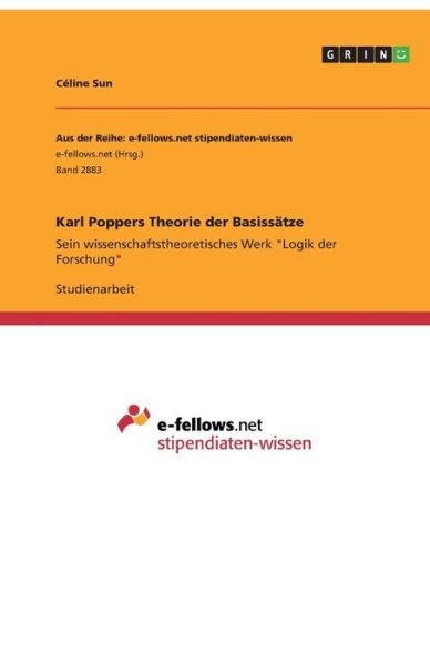 Cover for Sun · Karl Poppers Theorie der Basissätze (Book)