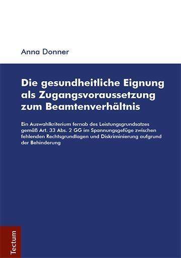 Cover for Donner · Die gesundheitliche Eignung als (Book) (2018)