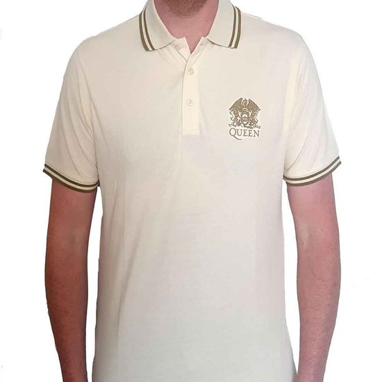 Queen Unisex Polo Shirt: Crest Logo - Queen - Marchandise -  - 5056368608834 - 