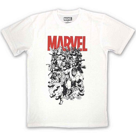 Marvel Comics Unisex T-Shirt: Black & White Characters - Marvel Comics - Merchandise -  - 5056561096834 - 