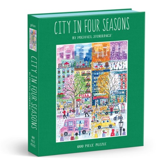 Cover for Galison · Michael Storrings City in Four Seasons 1000 Piece Book Puzzle (SPEL) (2025)