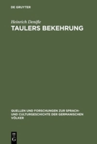 Cover for Heinrich Denifle · Taulers Bekehrung (Book) (1901)