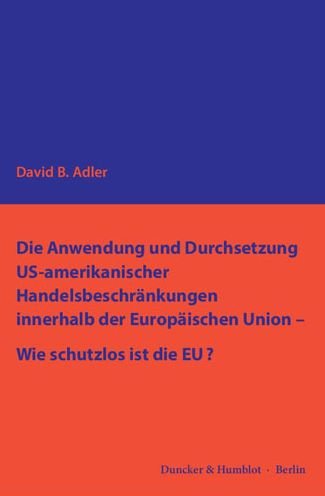 Cover for Adler · Die Anwendung und Durchsetzung US (Book) (2016)