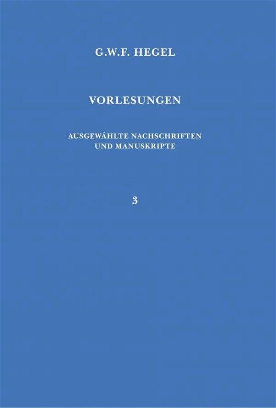 Cover for Georg Wilhelm Friedrich Hegel · Vorlesungen u?ber die Philosophie der Religion (Buch) (1983)