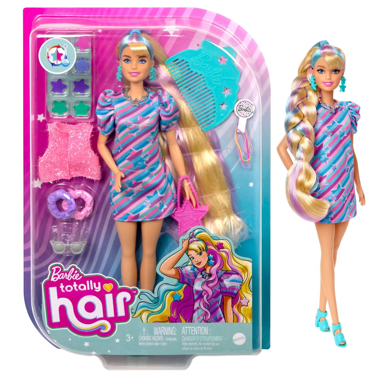 Barbie Barbie Totally Hair Doll Star Blonde MERCH 2022   0194735014835 