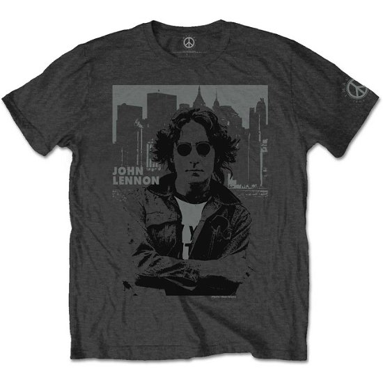 John Lennon Unisex T-Shirt: Skyline - John Lennon - Produtos - MERCHANDISE - 5056170655835 - 15 de janeiro de 2020