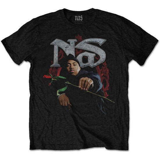 Nas Unisex T-Shirt: Red Rose - Nas - Marchandise -  - 5056561060835 - 