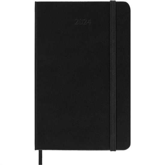 Cover for Moleskine · Moleskine 2024 12-Month Weekly Vertical Pocket Hardcover Notebook: Black (Paperback Book) (2023)