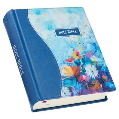 Cover for Christian Art Publishers · KJV Holy Bible, Note-taking Bible, Faux Leather Hardcover, King James Version, Printed Blue Floral (Leather Book) (2022)