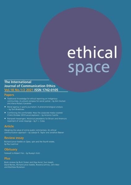 Cover for Donald Matheson · Ethical Space Vol.18 Issue 1/2 (Paperback Book) (2021)