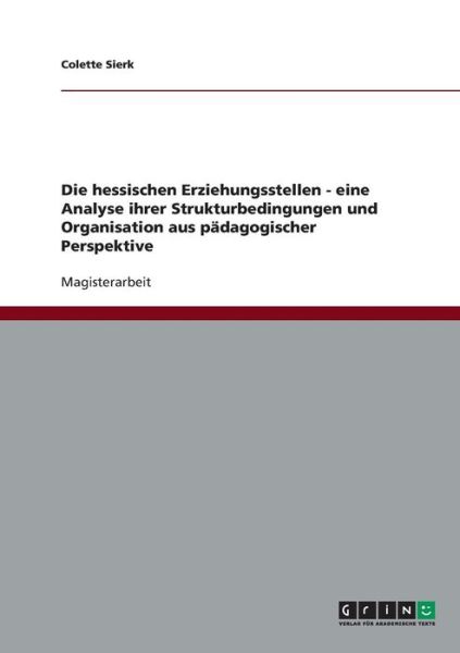 Cover for Sierk · Die hessischen Erziehungsstellen (Book) [German edition] (2007)