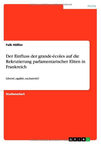 Cover for Hößler · Der Einfluss der grande-écoles a (Book) [German edition] (2011)
