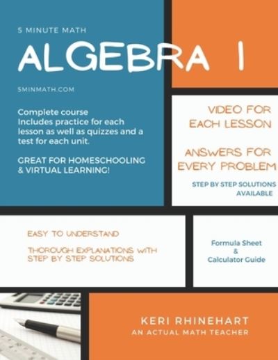 Cover for Keri Rhinehart · Algebra 1: 5 Minute Math (Paperback Book) (2021)