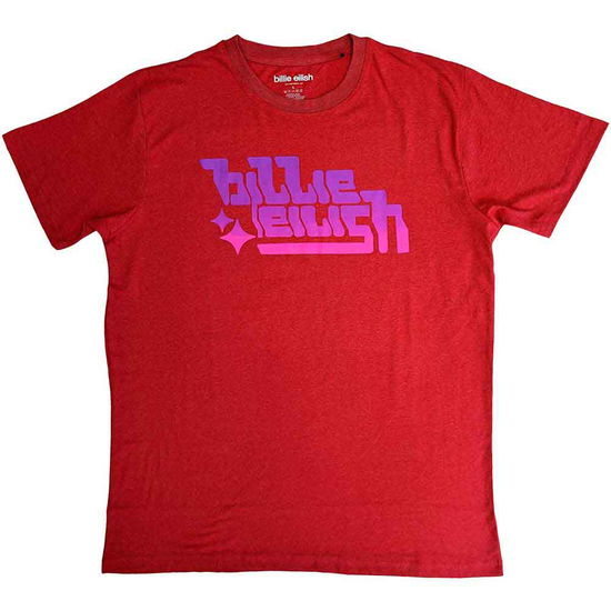 Cover for Billie Eilish · Billie Eilish Unisex T-Shirt: Purple Logo (Red) (T-shirt)