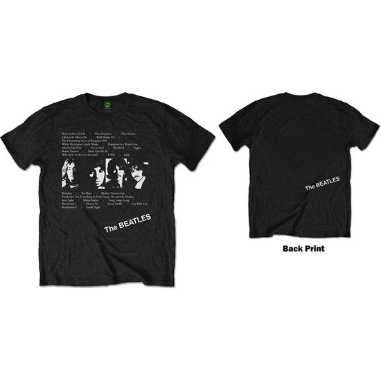 The Beatles Unisex T-Shirt: White Album Tracks (Back Print) - The Beatles - Merchandise - Rockoff - 5056170658836 - October 18, 2018