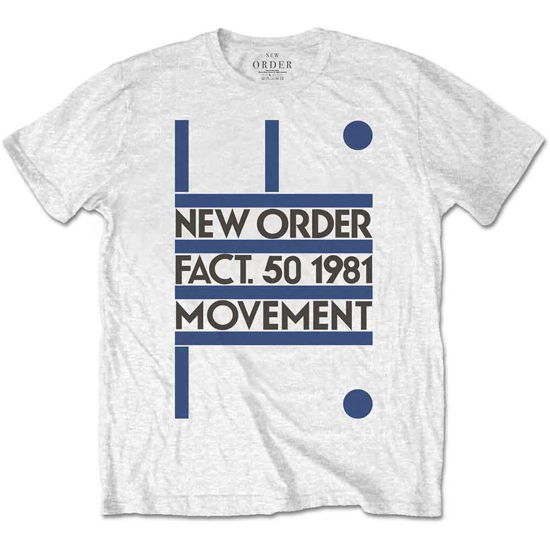 New Order Unisex T-Shirt: Movement - New Order - Koopwaar - ROCKOFF - 5056170690836 - 