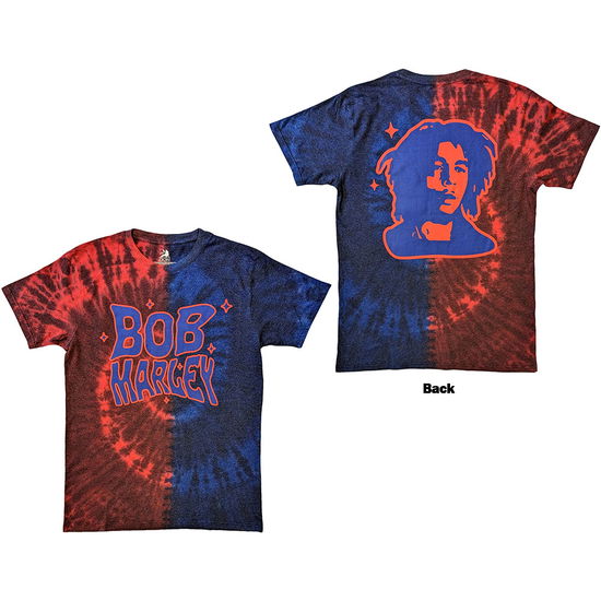 Cover for Bob Marley · Bob Marley Unisex T-Shirt: Trippy Text (Red &amp; Blue) (Back Print &amp; Wash Collection) (T-shirt) [size S] (2025)