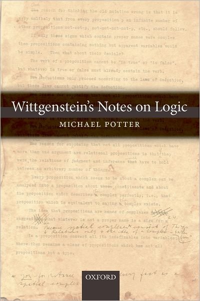 Cover for Potter, Michael (Cambridge University) · Wittgenstein's Notes on Logic (Hardcover bog) (2009)