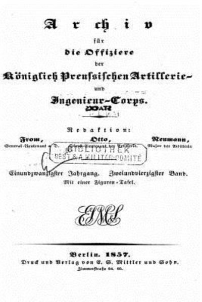 Cover for General From · Archiv Fur Die Artillerie Und Ingenieur Offiziere Des Deutschen Reichsheeres (Paperback Book) (2016)