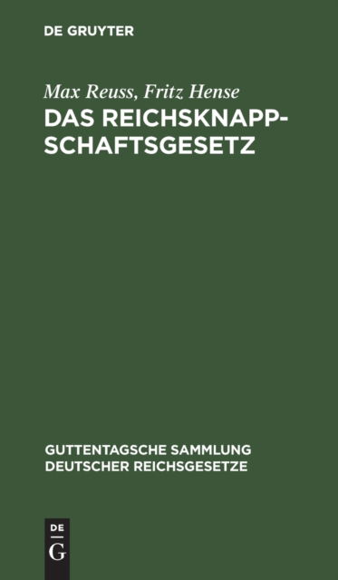 Cover for Max Reuss · Reichsknappschaftsgesetz (N/A) (1927)
