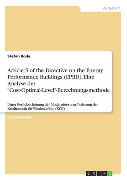 Cover for Rode · Article 5 of the Directive on the (Book)