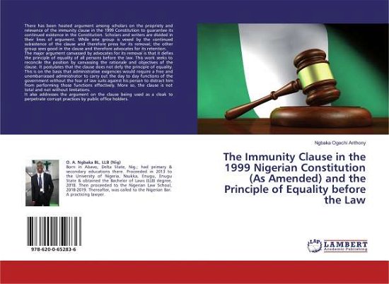 Cover for Anthony · The Immunity Clause in the 1999 (Bog)