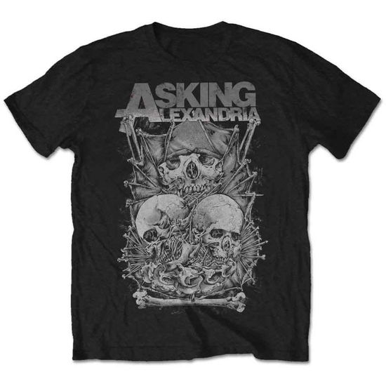 Asking Alexandria Unisex T-Shirt: Skull Stack (Retail Pack) - Asking Alexandria - Merchandise -  - 9950670058836 - 