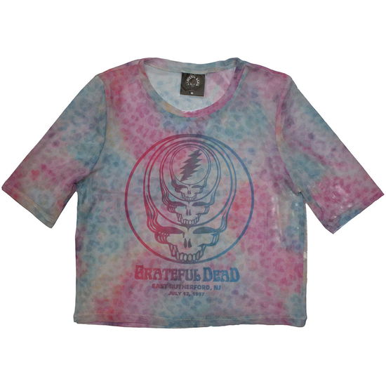 Cover for Grateful Dead · Grateful Dead Ladies Crop Top: Concentric Skulls (Light Blue) (Mesh) (XX-Small) (Bekleidung) [size XXS] (2024)