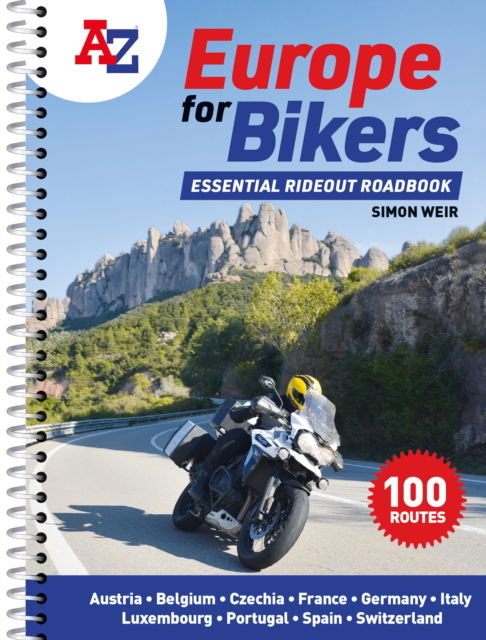 Cover for Simon Weir · A -Z Europe for Bikers: 100 Scenic Routes Around Europe (Spiral Book) (2023)