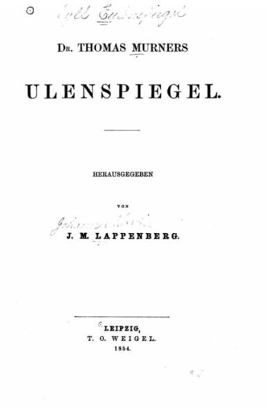 Cover for J M Lappenberg · Dr. Thomas Murners Ulenspiegel (Paperback Book) (2015)