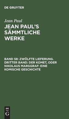 Cover for Jean Paul · Jean Paul's Sammtliche Werke, Band 58, Zwoelfte Lieferung. Dritter Band (Hardcover Book) (1901)