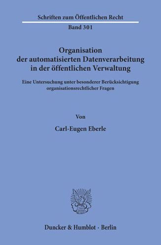 Cover for Eberle · Organisation der automatisierten (Book) (1976)