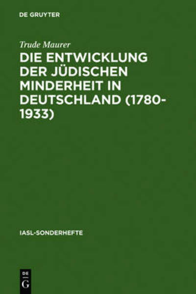 Cover for Maurer · Entwicklung der jüdischen Minder (Book) (1992)