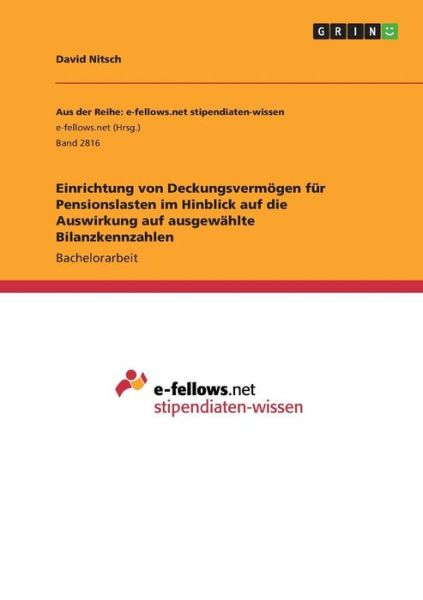 Cover for Nitsch · Einrichtung von Deckungsvermögen (Book)