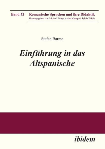 Cover for Barme · Einführung in das Altspanische, m (Book) (2014)