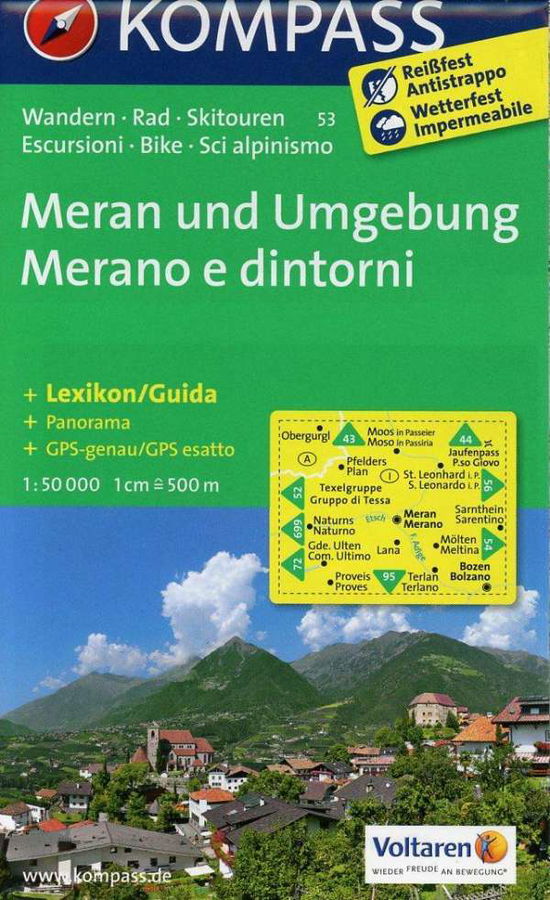 Cover for Mair-Dumont / Kompass · Meran und Umgebung: Merano e dintorni, Kompass Wandern- Rad- Skitouren 53 (Book) (2013)