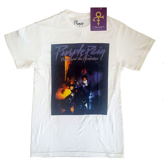 Cover for Prince · Prince Unisex T-Shirt: Purple Rain Square (T-shirt) [size M] [White - Unisex edition]